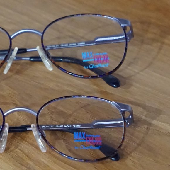 🤩New lot of 2 Vintage Max Color by Charmant eyeglasses frames, made in JAPAN 🤩 - Picture 7 of 8